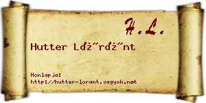 Hutter Lóránt névjegykártya